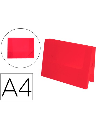 Carpeta liderpapel portadocumentos polipropileno dina4 rojo translucido lomo 50 mm