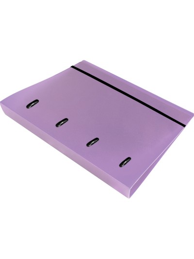 Carpeta con recambio liderpapel a4 cuadro 5mm 100 hojas 80g polipropileno 4 anillas 40mm lavanda opaco