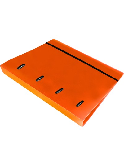 Carpeta con recambio liderpapel a4 cuadro 5mm 100 hojas 80g polipropileno 4 anillas 40mm naranja fluor