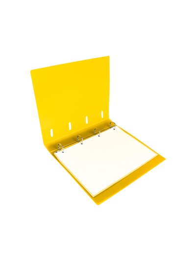 Carpeta con recambio liderpapel a4 cuadro 5mm 100 hojas 80g polipropileno 4 anillas 40mm amarillo fluor