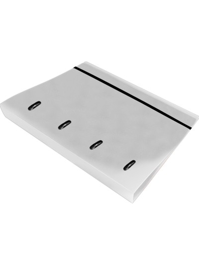 Carpeta con recambio liderpapel a4 cuadro 5mm 100 hojas 80g polipropileno 4 anillas 40mm transparente