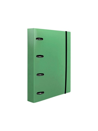 Carpeta con recambio liderpapel a4 cuadro 5mm 100 hojas 80g polipropileno 4 anillas 25mm color verde