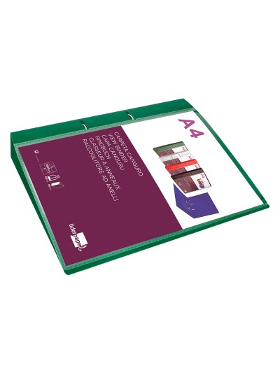 Carpeta liderpapel canguro 2 anillas 40 mm mixtas polipropileno din a4 verde translicudo