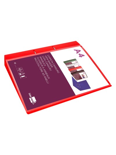 Carpeta liderpapel canguro 2 anillas 40 mm mixtas polipropileno din a4 rojo translicudo