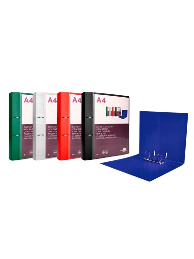 Carpeta liderpapel canguro 2 anillas 40 mm mixtas polipropileno din a4 transparente