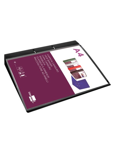 Carpeta liderpapel canguro 2 anillas 40 mm mixtas polipropileno din a4 negro opaco