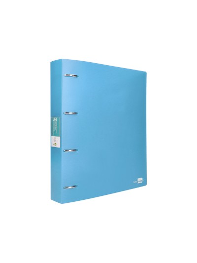 Carpeta liderpapel 4 anillas mixtas 40 mm polipropileno din a4 celeste opaco