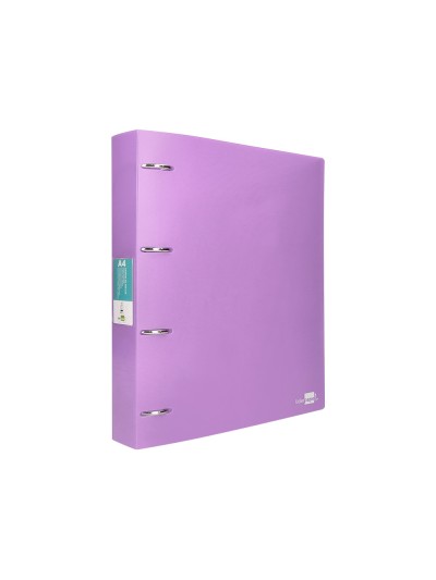 Carpeta liderpapel 4 anillas mixtas 40 mm polipropileno din a4 lavanda opaco