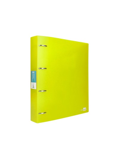 Carpeta liderpapel 4 anillas mixtas 40 mm polipropileno din a4 amarillo fluor opaco