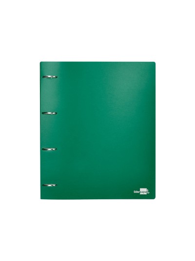 Carpeta liderpapel 4 anillas mixtas 40 mm polipropileno din a4 verde translucido