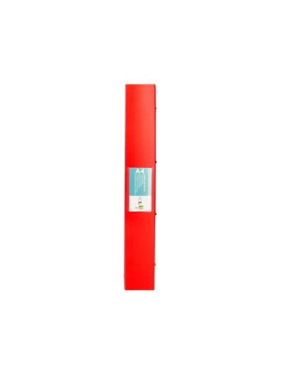 Carpeta liderpapel 4 anillas mixtas 40 mm polipropileno din a4 rojo translucido
