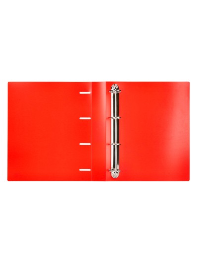 Carpeta liderpapel 4 anillas mixtas 40 mm polipropileno din a4 rojo translucido