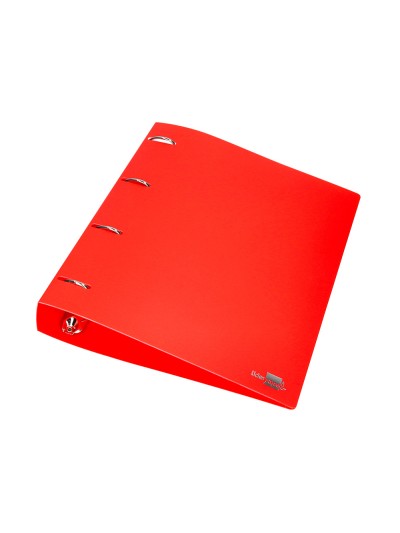Carpeta liderpapel 4 anillas mixtas 40 mm polipropileno din a4 rojo translucido