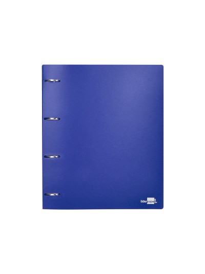 Carpeta liderpapel 4 anillas mixtas 40 mm polipropileno din a4 azul translucido