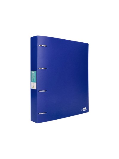 Carpeta liderpapel 4 anillas mixtas 40 mm polipropileno din a4 azul translucido