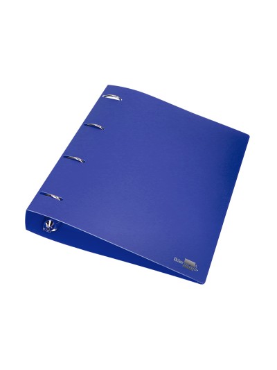 Carpeta liderpapel 4 anillas mixtas 40 mm polipropileno din a4 azul translucido