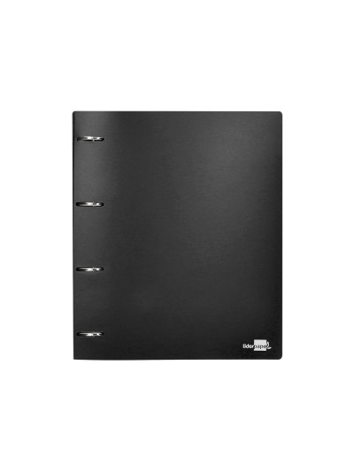 Carpeta liderpapel 4 anillas 40 mm mixtas polipropileno din a4 negro opaco