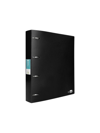 Carpeta liderpapel 4 anillas 40 mm mixtas polipropileno din a4 negro opaco