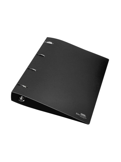 Carpeta liderpapel 4 anillas 40 mm mixtas polipropileno din a4 negro opaco