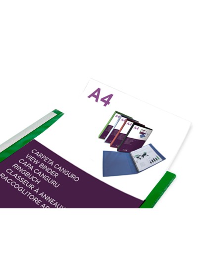 Carpeta liderpapel canguro 2 anillas 25 mm mixtas polipropileno din a4 verde translucido