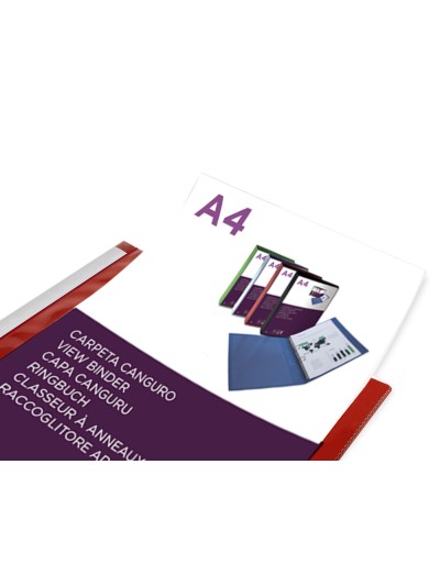 Carpeta liderpapel canguro 2 anillas 25 mm mixtas polipropileno din a4 rojo translucido