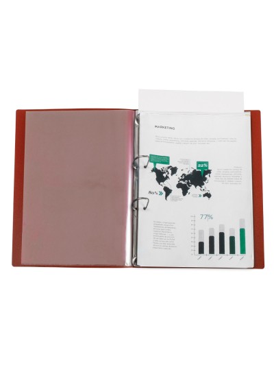 Carpeta liderpapel canguro 2 anillas 25 mm mixtas polipropileno din a4 rojo translucido