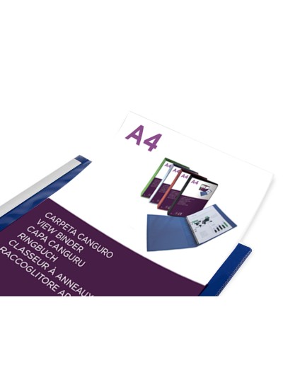 Carpeta liderpapel canguro 2 anillas 25 mm mixtas polipropileno din a4 azul translucido
