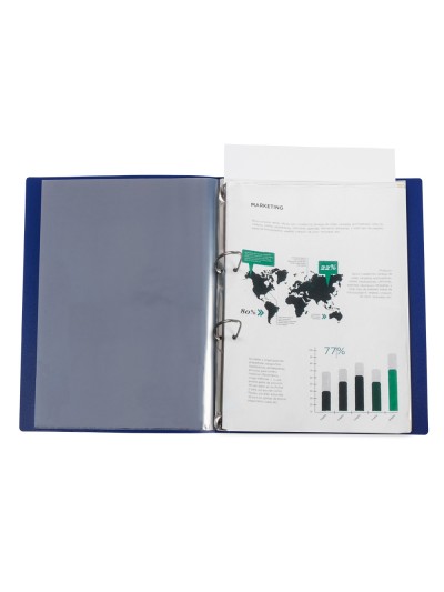 Carpeta liderpapel canguro 2 anillas 25 mm mixtas polipropileno din a4 azul translucido