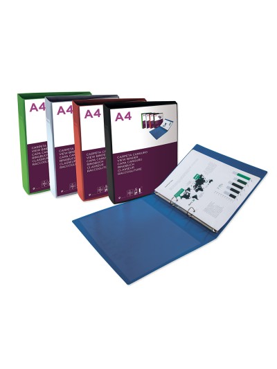 Carpeta liderpapel canguro 2 anillas 25 mm mixtas polipropileno din a4 azul translucido