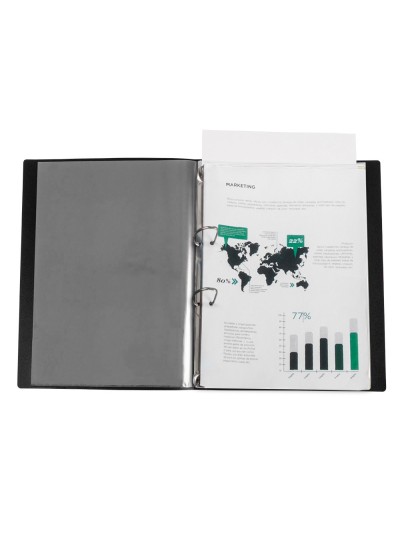 Carpeta liderpapel canguro 2 anillas 25 mm mixtas polipropileno din a4 negro opaco