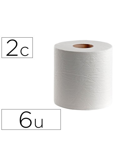 Papel secamanos dahi 2 capas celulosa lisa 210 mm x 150 mt paquete de 6 rollos