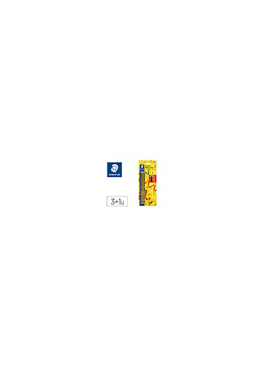 Lapices de grafito staedtler noris n.2 hb blister promocional 120 anivers de 3 uds + afilalapiz con deposito
