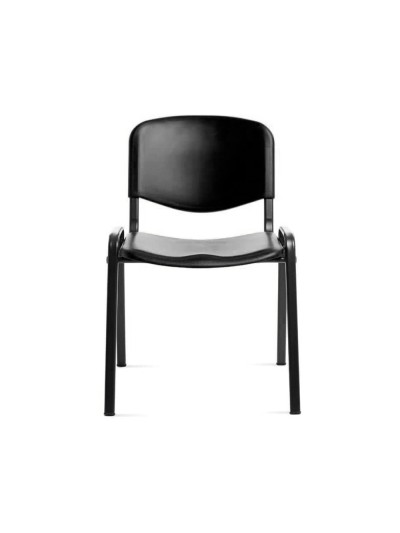 Silla rocada confidente estructura metalica respaldo y asiento en polimero color negro
