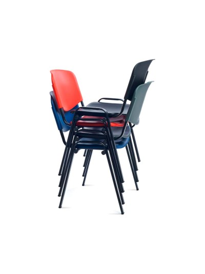 Silla rocada confidente estructura metalica respaldo y asiento en polimero color negro