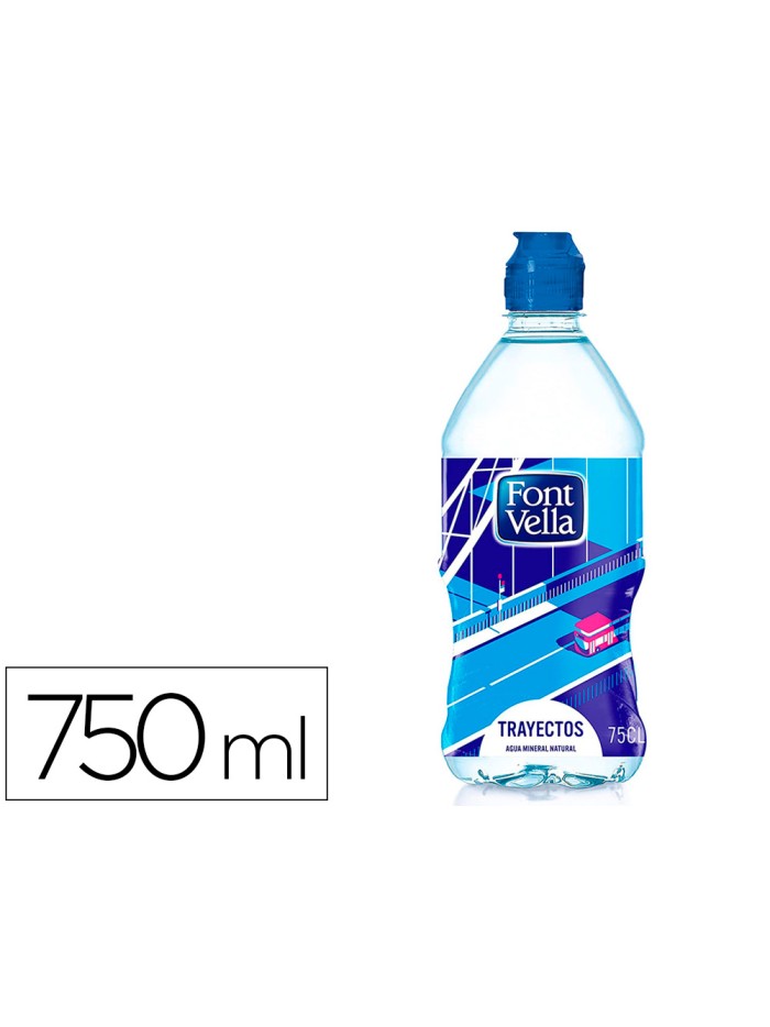 Agua mineral natural font vella botella de 750 ml Agua mineral natural font vella botella de 750 ml