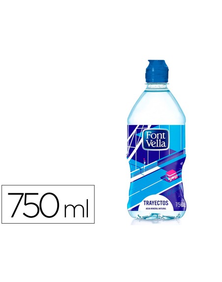 Agua mineral natural font vella botella de 750 ml