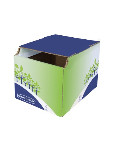 Contenedor papelera reciclaje fellowes sobremesa carton 100% reciclado montaje manual entrada frontal y tapa