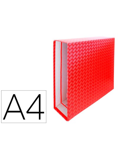 Caja archivador de palanca carton forrado elba din a4 lomo 85 mm rojo