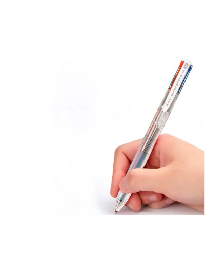 Boligrafo pilot super grip g 4 colores retractil sujecion de caucho tinta base de aceite cuerpo transparente