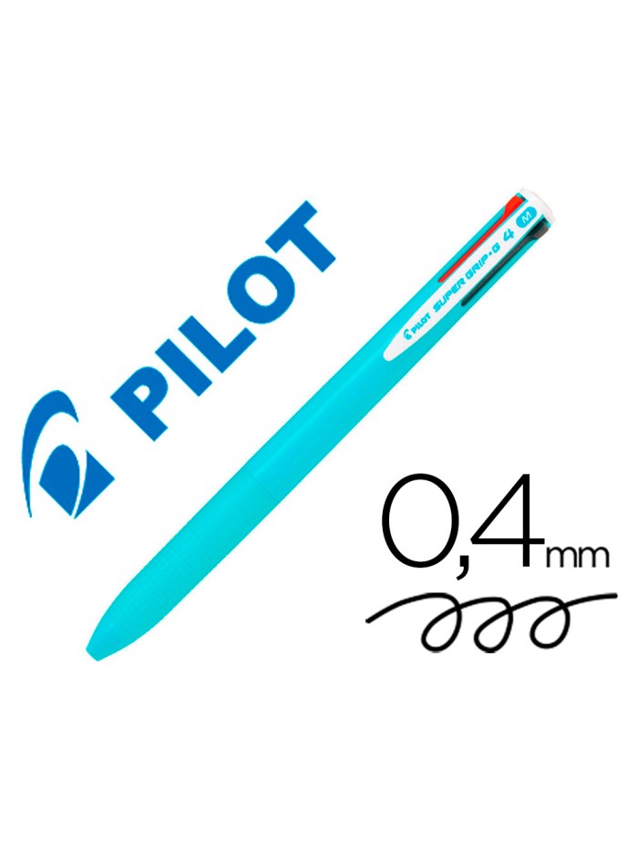 Boligrafo pilot super grip g 4 colores retractil sujecion de caucho tinta base de aceite cuerpo color azul Boligrafo pilot super grip g 4 colores retractil sujecion de caucho tinta base de aceite cuerpo color azul