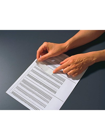 Cinta adhesiva post-it para ocultar y etiquetar 6 lineas 18 mt x 25 mm en portarrollo