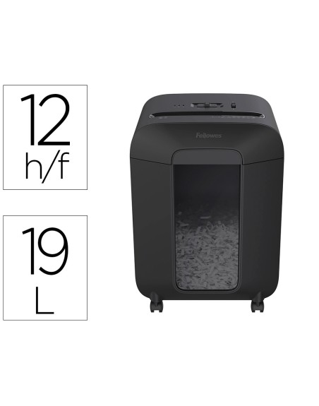 Destructora de documentos fellowes lx-85 capacidad de corte 12 hojas p4 destruye grapas clips y tarjetas