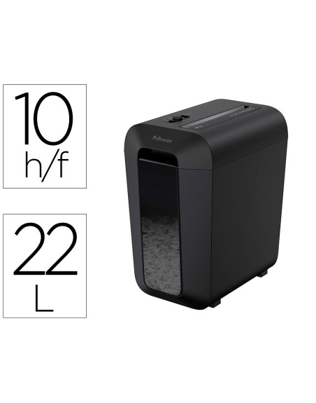 Destructora de documentos fellowes lx-65 capacidad de corte 10 hojas p4 destruye grapas clips y tarjetas