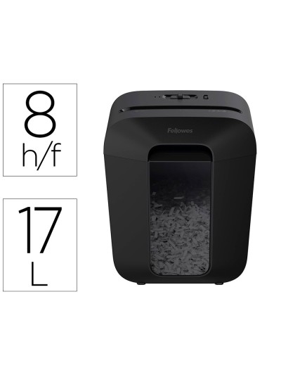 Destructora de documentos fellowes lx-45 capacidad de corte 8 hojas p4 destruye grapas clips y tarjetas