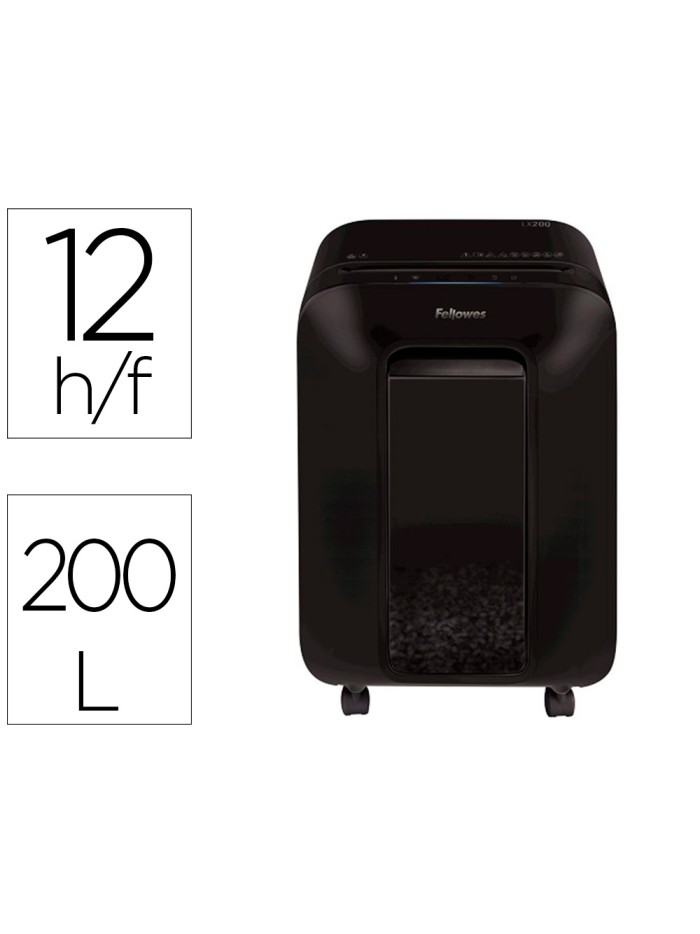 Destructora de documentos fellowes lx-200 capacidad de corte 12 h seguridad p4 destruye grapas clips y Destructora de documentos fellowes lx-200 capacidad de corte 12 h seguridad p4 destruye grapas clips y
