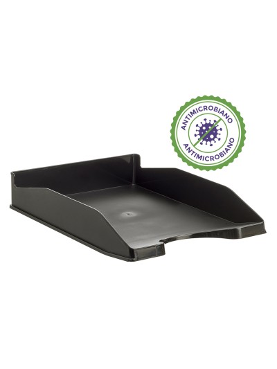 Bandeja sobremesa archivo 2000 antimicrobiana sanitized plastico negro apilable 3 posiciones para formatos din