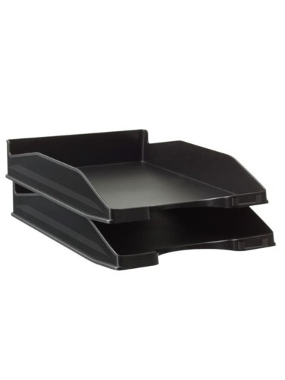 Bandeja sobremesa archivo 2000 antimicrobiana sanitized plastico negro apilable 3 posiciones para formatos din