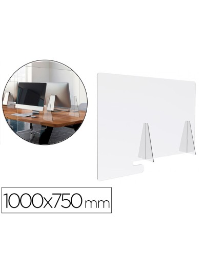 Pantalla de proteccion archivo 2000 sobremesa metacrilato transparente 1000x750 mm