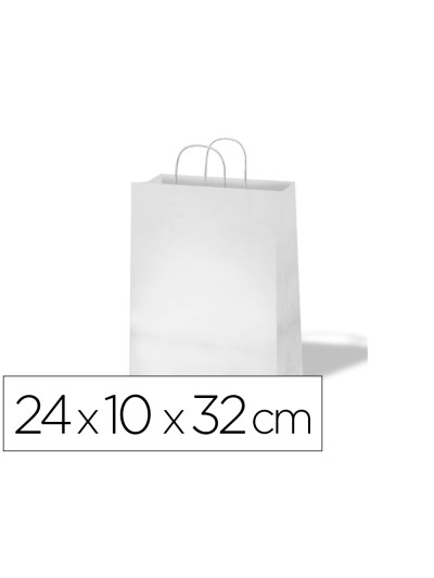 Bolsa kraft basika celulosa blanco 90 gr asa retorcida tamaño /'s/' 240x100x320 mm