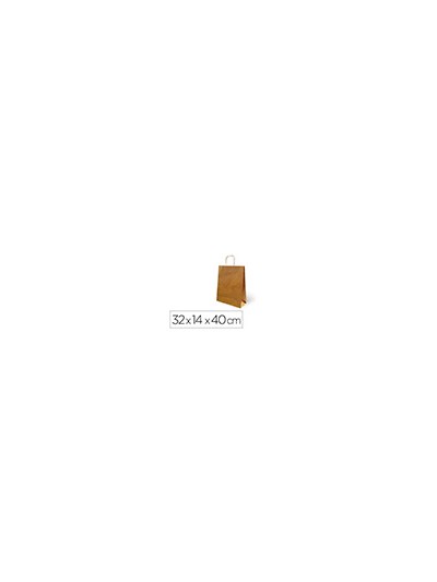 Bolsa kraft basika natural reciclado 90 gr asa retorcida tamaño /'l/' 320x140x400 mm